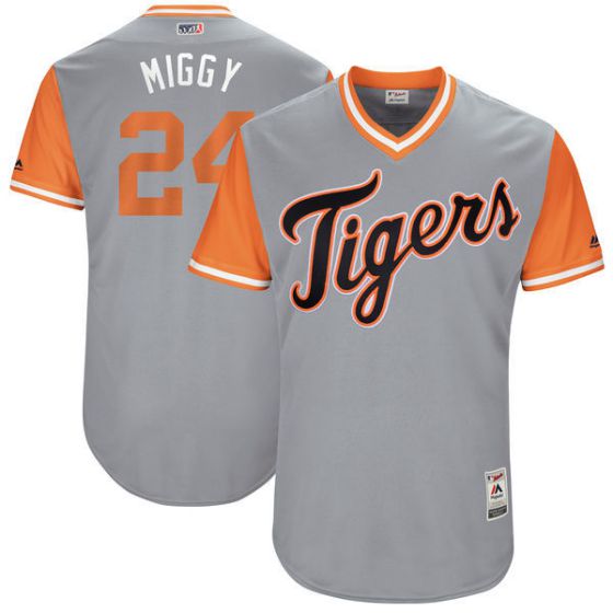 Men Detroit Tigers #24 Miggy Grey New Rush Limited MLB Jerseys->detroit tigers->MLB Jersey